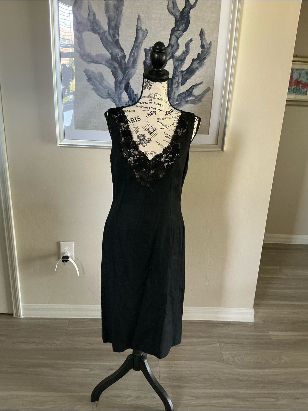 Dolce & Gabbana Black Lace-Trim Midi Dress